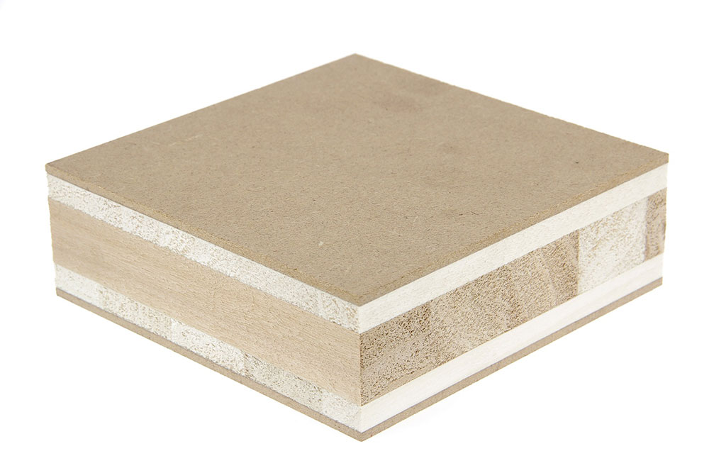 PANNEAU LATTE 3 Plis Ame Bois Exotique 2 Faces HDF 2.2mm 50mm