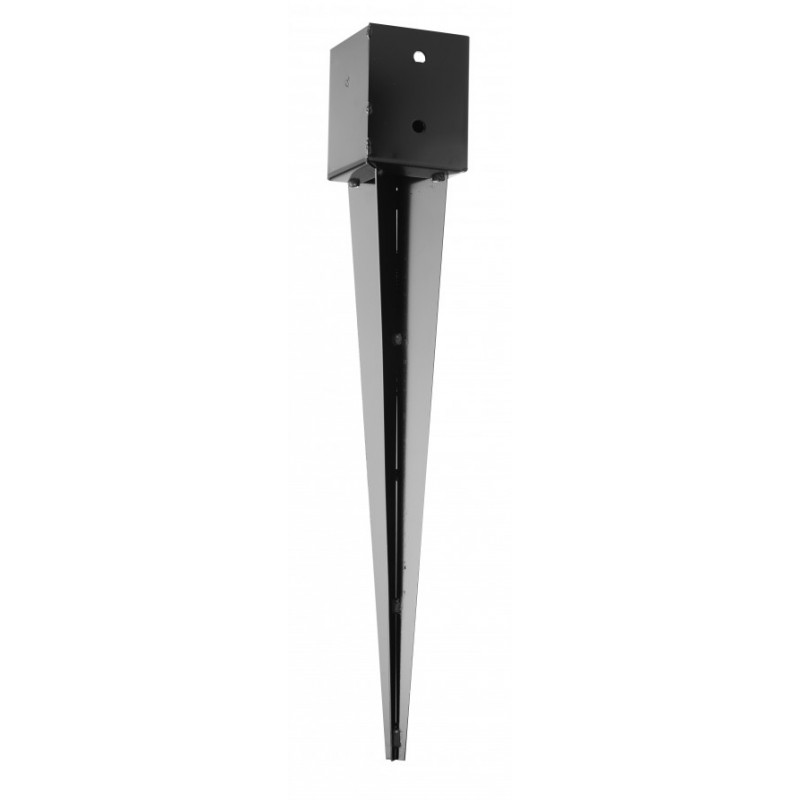 PIED DE POTEAU Carré à Enfoncer Noir 90x90mm 620mm (PPJNET90)